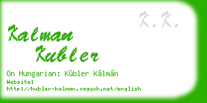kalman kubler business card