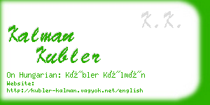 kalman kubler business card